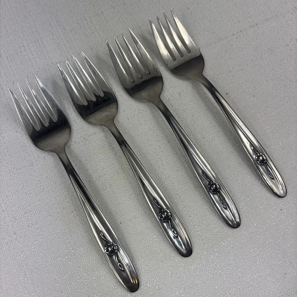 Sears Roebuck Provincial Rose Stainless‎ Salad Fork 6